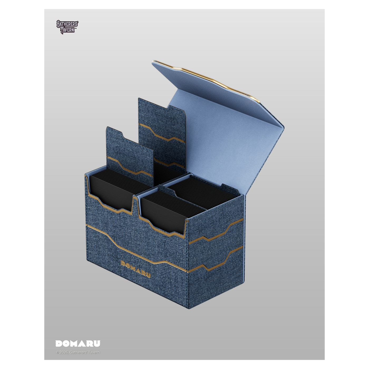 DOMARU Armory Vertex Duo 200+ premium deck box with metallic finish and magnetic closure - Lazulite - imagen 17
