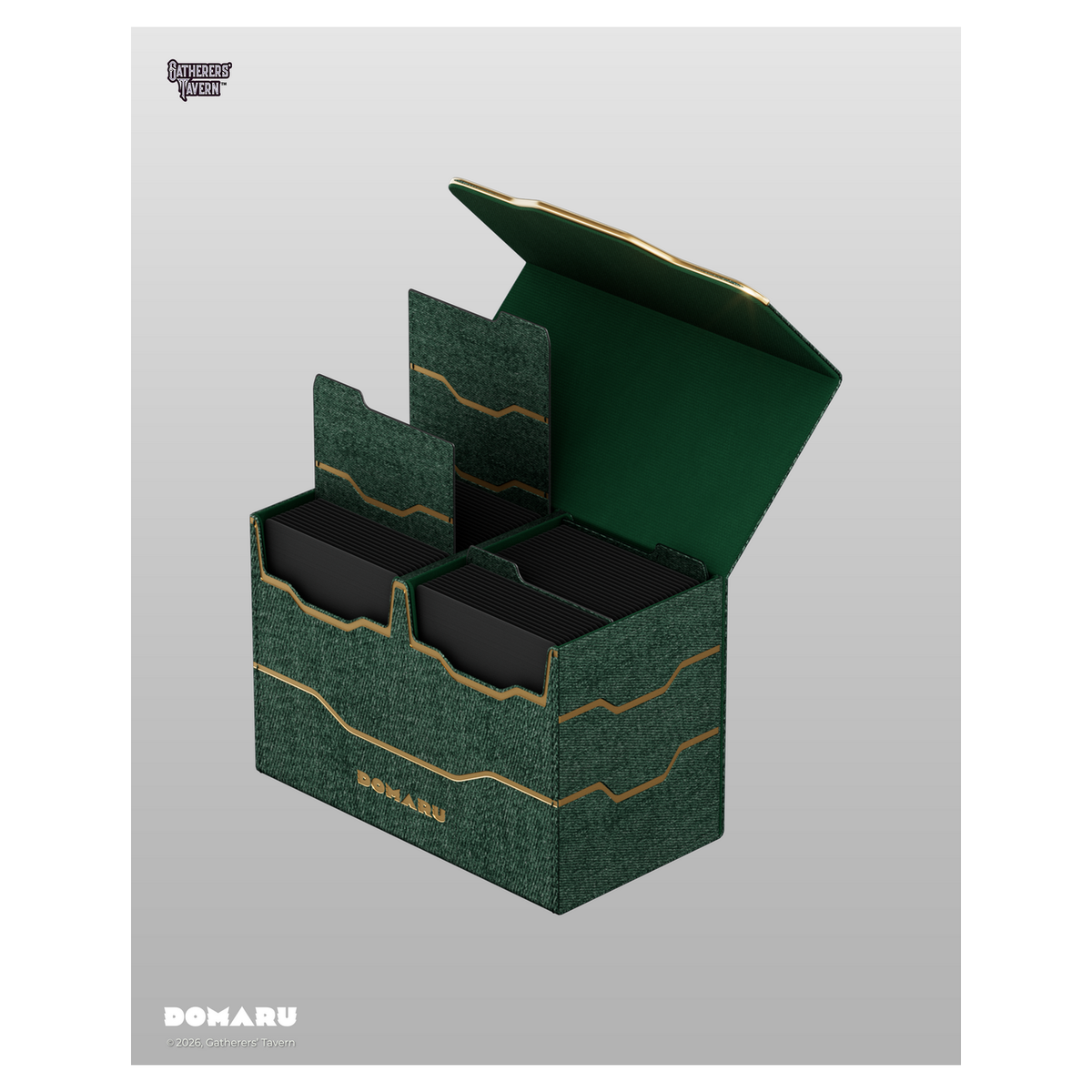 DOMARU Armory Vertex Duo 200+ premium deck box with metallic finish and magnetic closure - Malachite - imagen 20