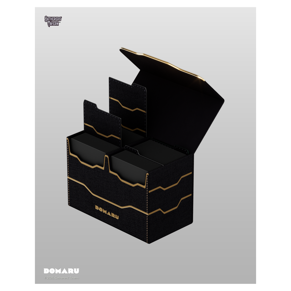 DOMARU Armory Vertex Duo 200+ premium deck box with metallic finish and magnetic closure - Obsidian - imagen 23