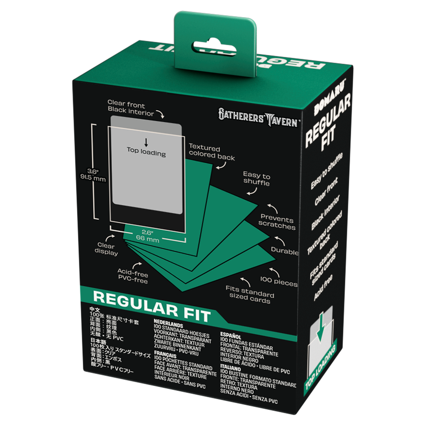 DOMARU Regular Fit standard sleeves pack of 100, available in colors including Balefire Red, Divin - Sylvan Green - imagen 74