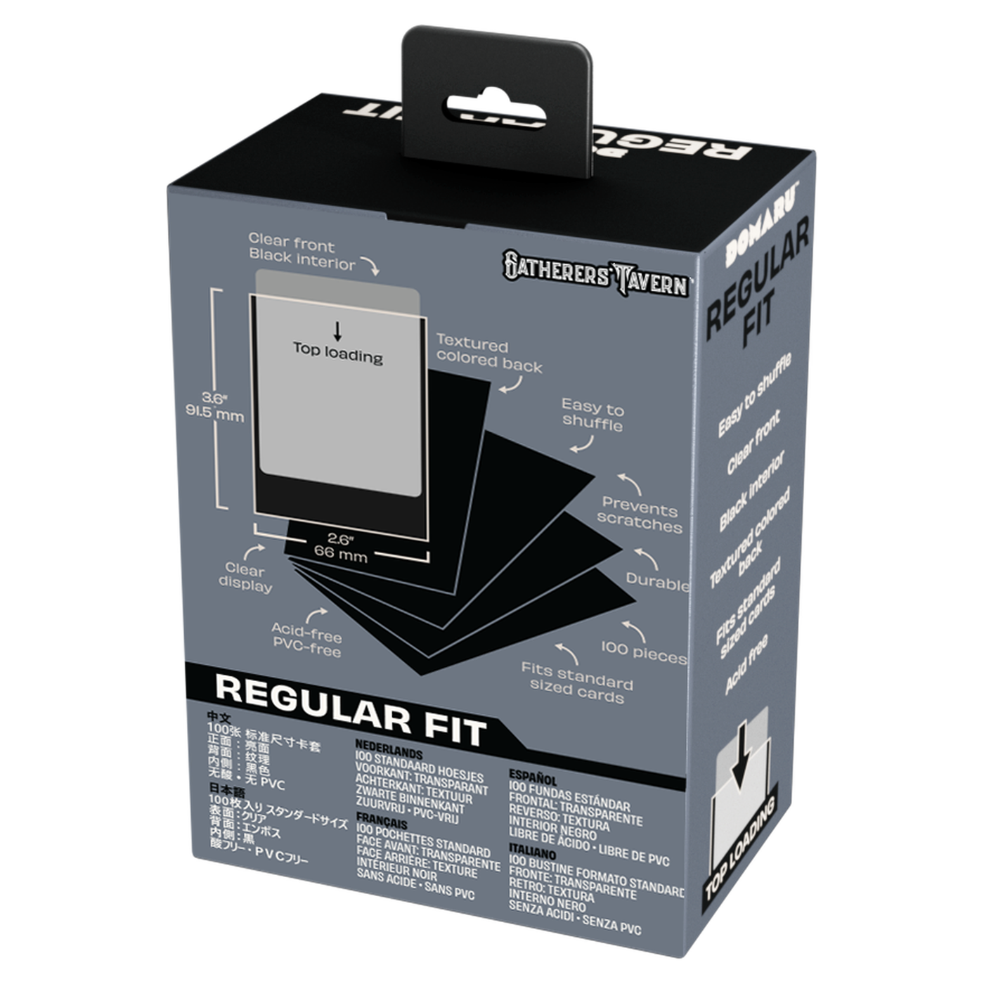 DOMARU Regular Fit standard sleeves pack of 100, available in colors including Balefire Red, Divin - Gothic Black - imagen 26