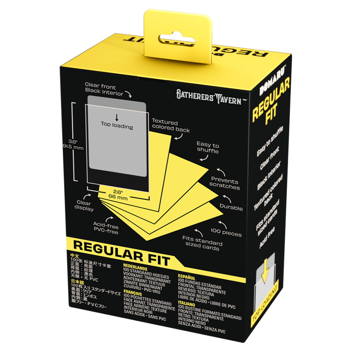DOMARU Regular Fit standard sleeves pack of 100, available in colors including Balefire Red, Divin - Divine Yellow - imagen 8