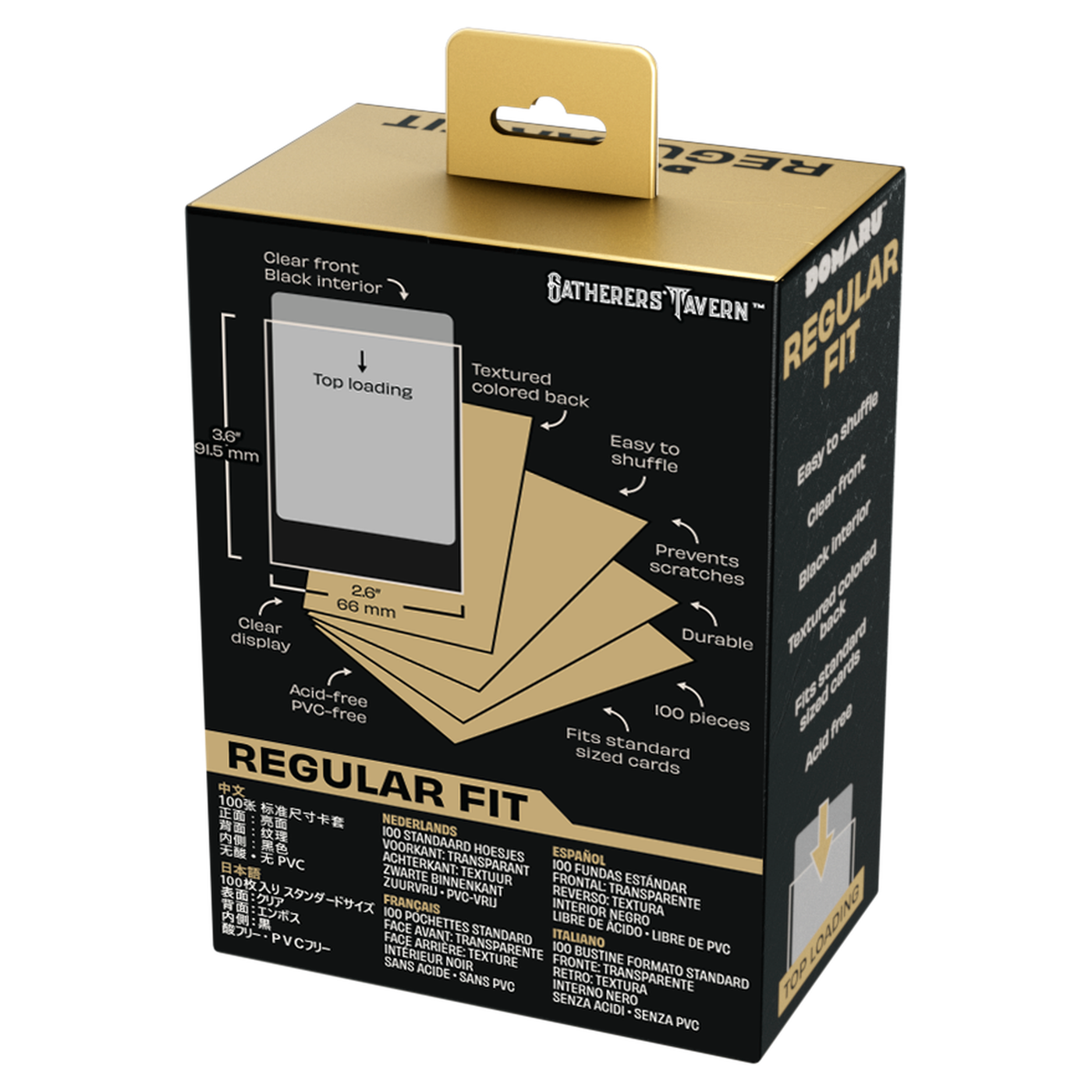 DOMARU Regular Fit standard sleeves pack of 100, available in colors including Balefire Red, Divi - Sunspire Gold - imagen 68