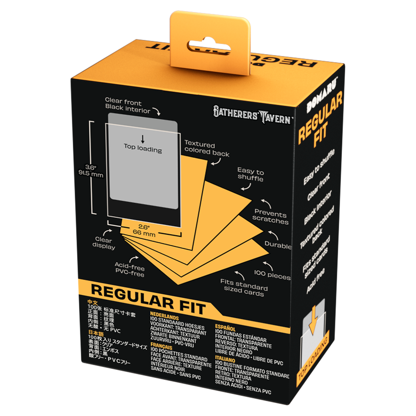 DOMARU Regular Fit standard sleeves pack of 100, available in colors including Balefire Red, Div - Sunfire Orange - imagen 62