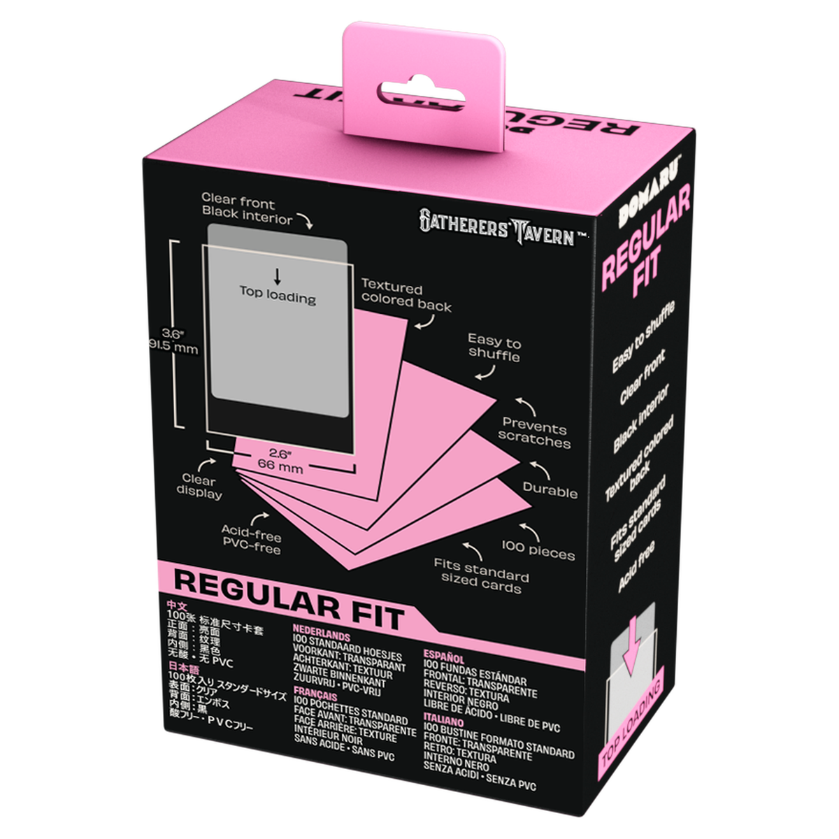 DOMARU Regular Fit standard sleeves pack of 100, available in colors including Balefire Red, Divin - Valiant Pink - imagen 80