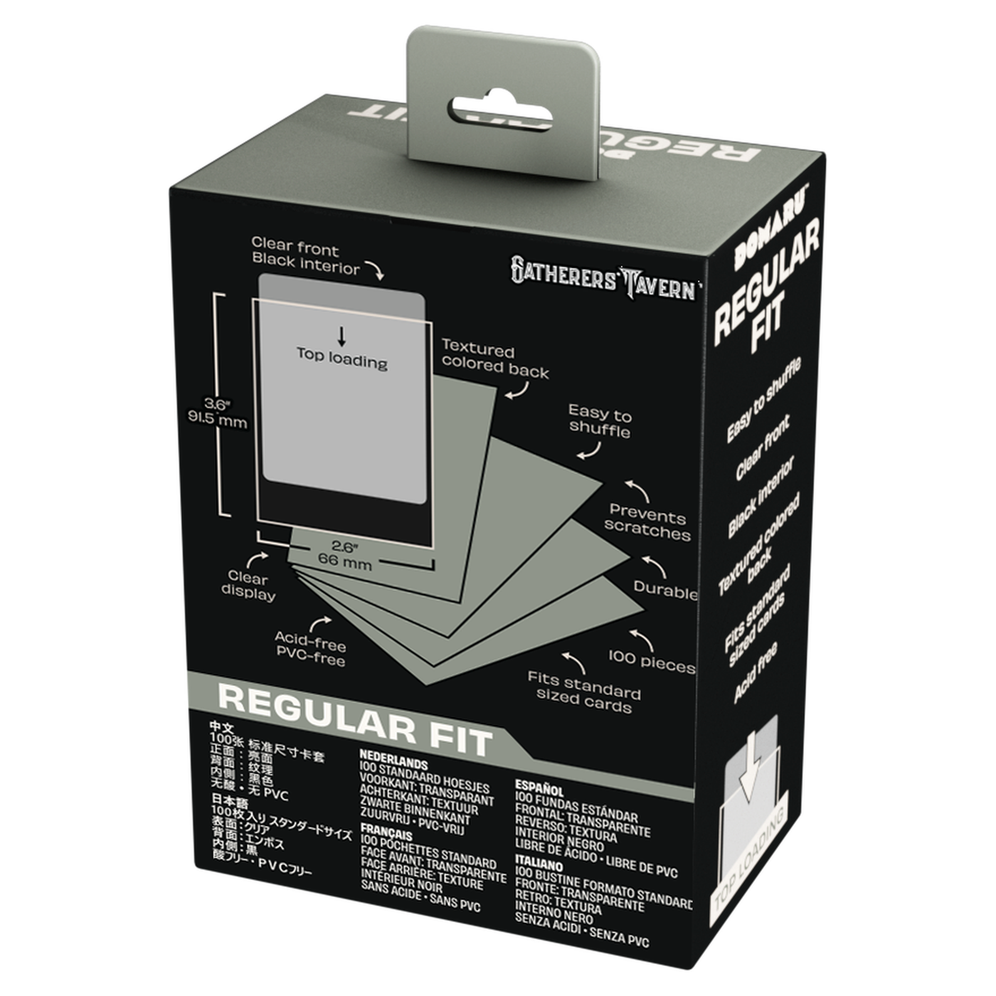 DOMARU Regular Fit standard sleeves pack of 100, available in colors including Balefire Red, Divi - Gargoyle Grey - imagen 20