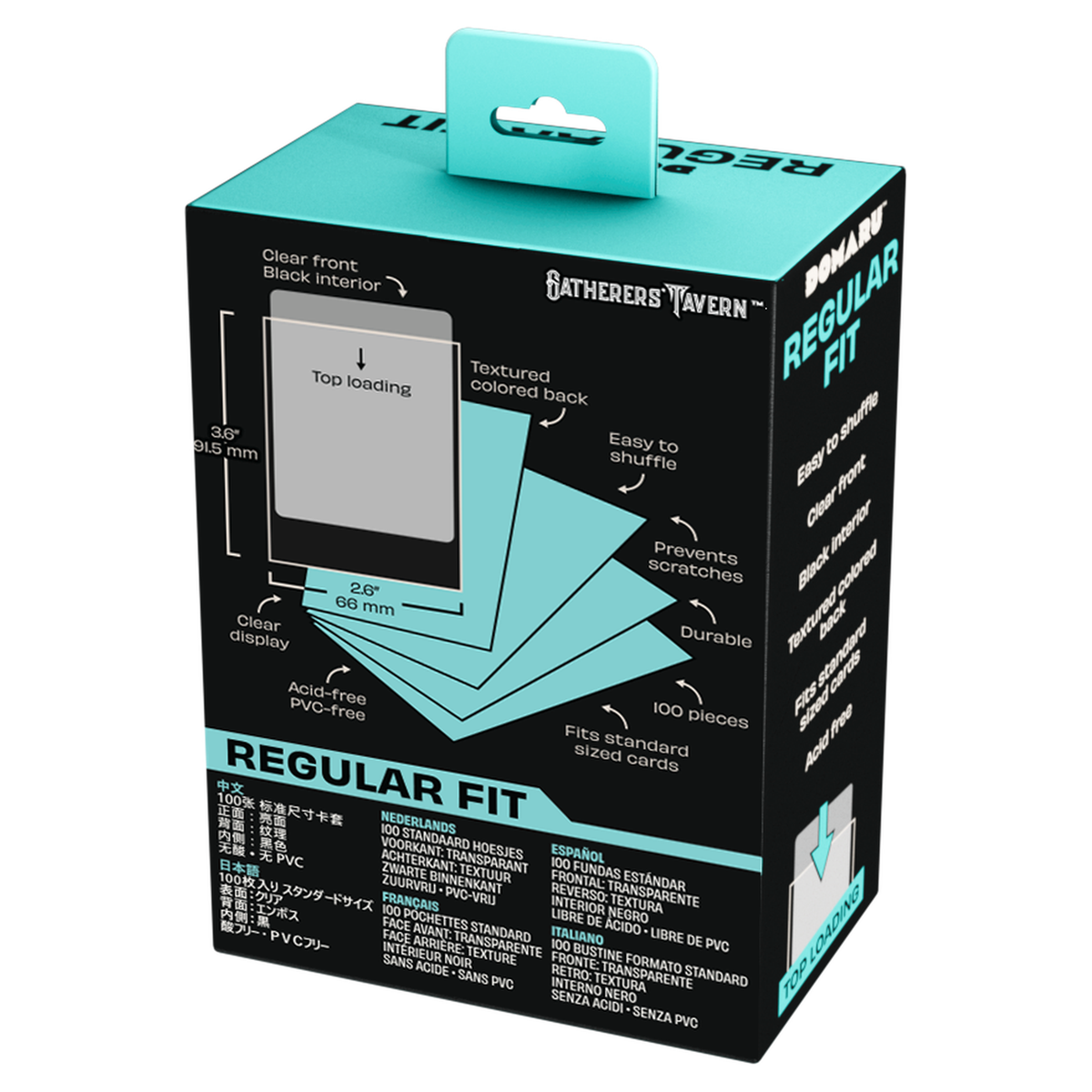 DOMARU Regular Fit standard sleeves pack of 100, available in colors including Balefire Red, Divin - Rhystic Teal - imagen 50