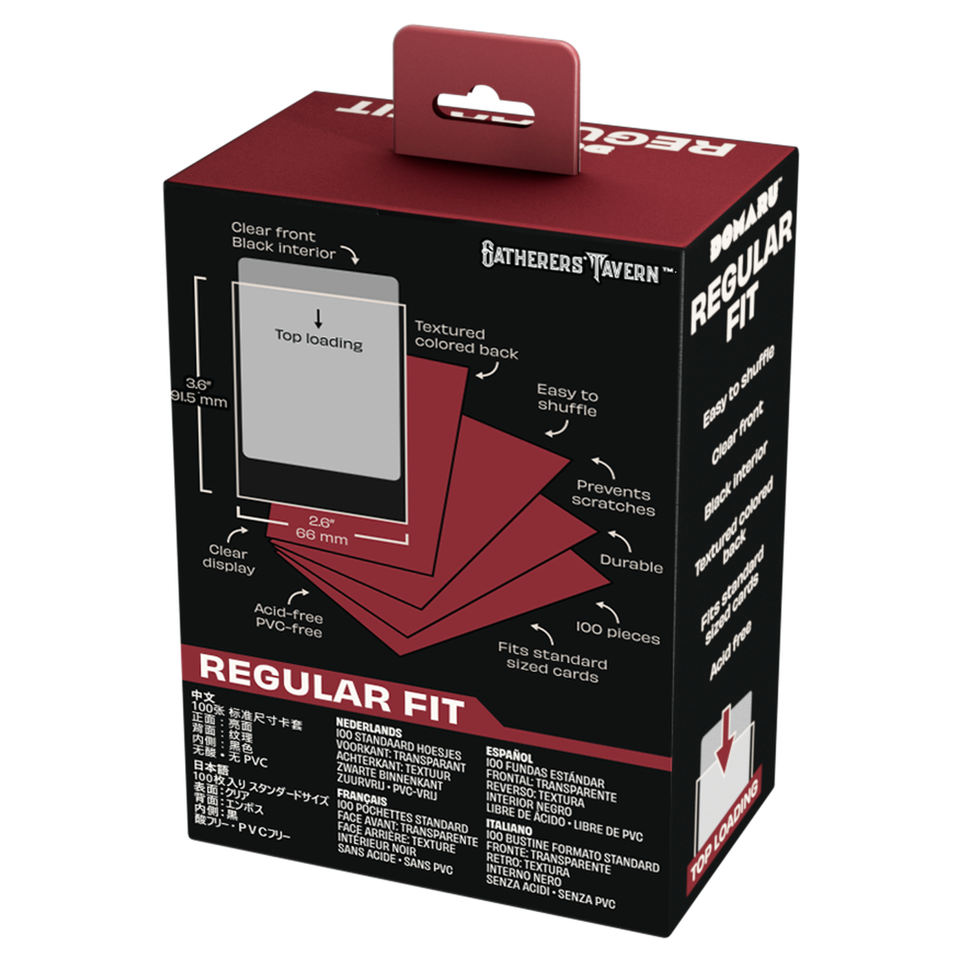 DOMARU Regular Fit standard sleeves pack of 100, available in colors including Balefire Red, Divin - Imperial Red - imagen 32