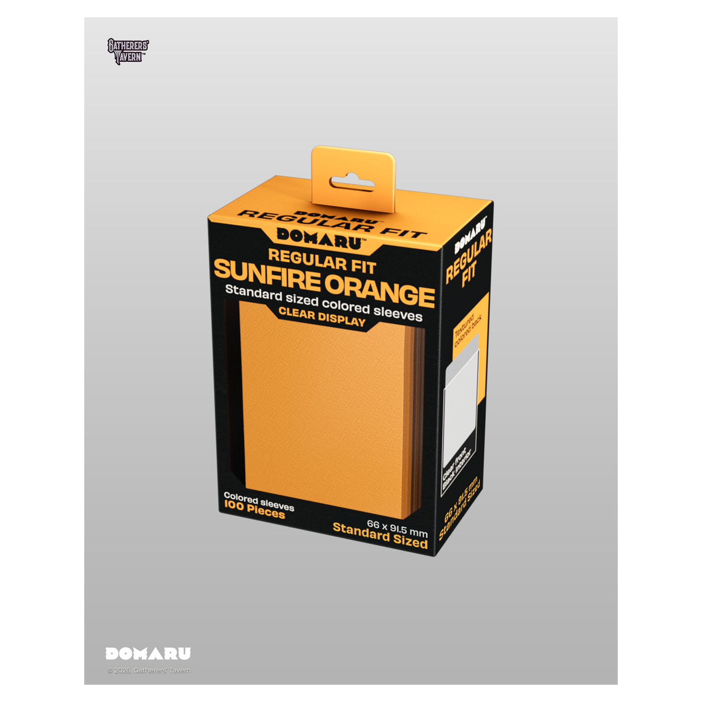DOMARU Regular Fit standard sleeves pack of 100, available in colors including Balefire Red, Div - Sunfire Orange - imagen 63