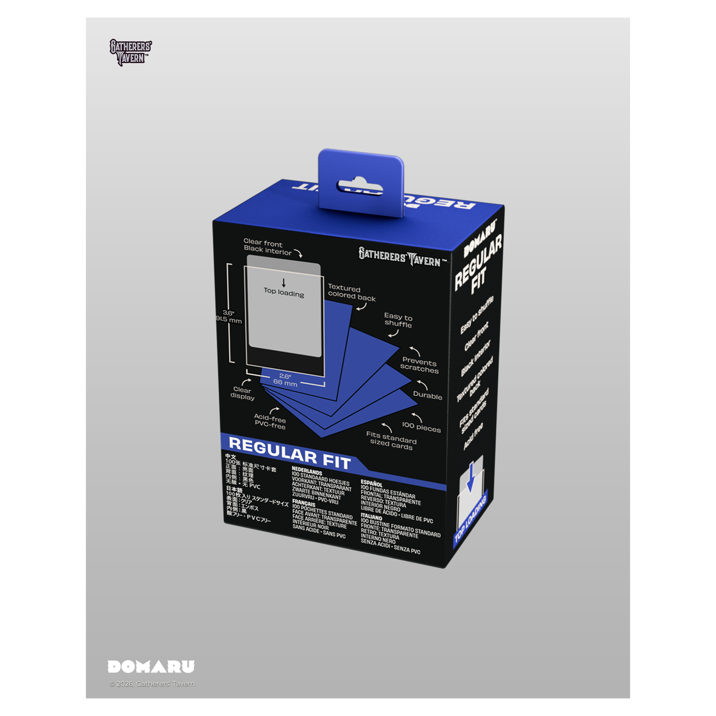 DOMARU Regular Fit standard sleeves pack of 100, available in colors including Balefire Red, Divine - Noble Blue - imagen 40