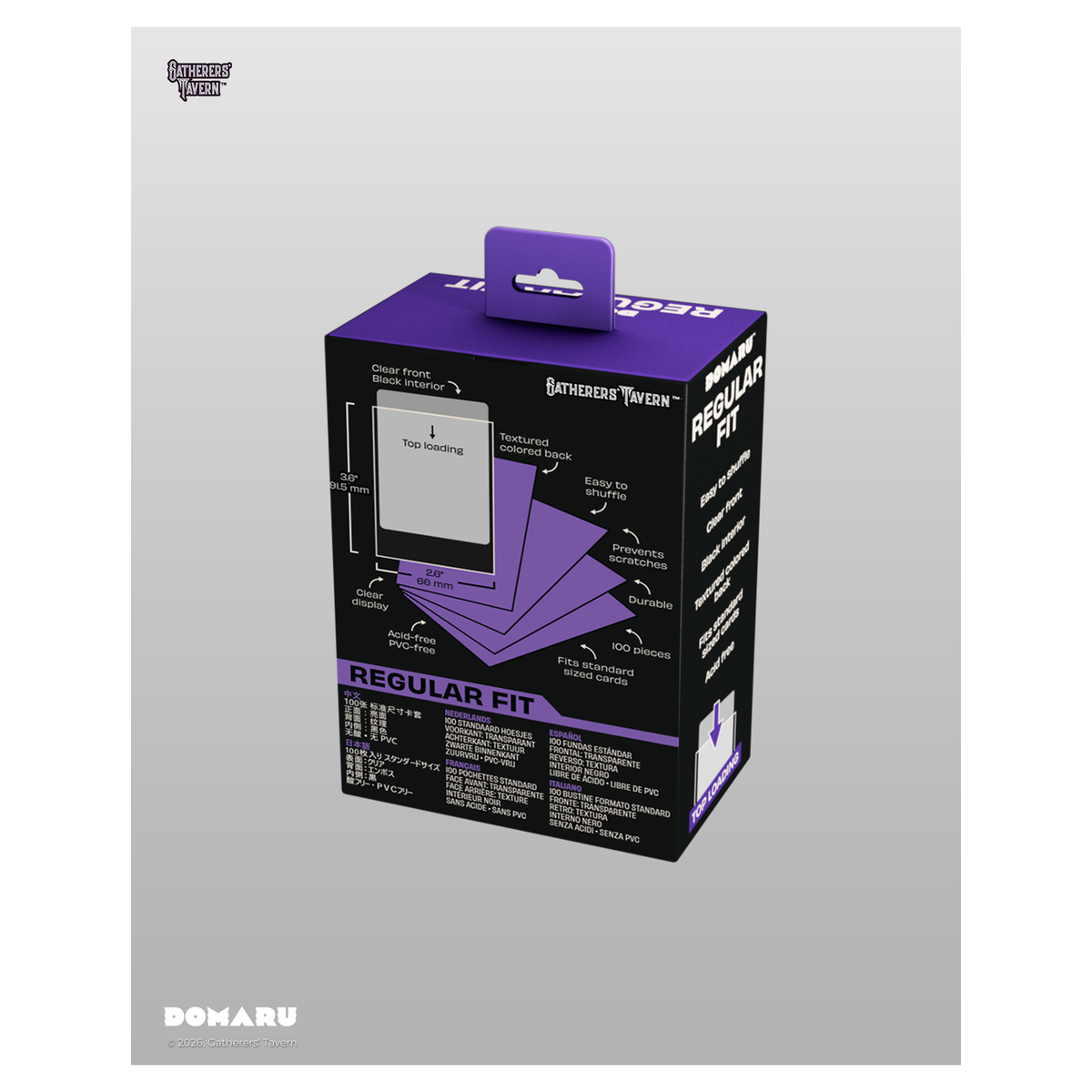 DOMARU Regular Fit standard sleeves pack of 100, available in colors including Balefire Red, Di - Duskfall Indigo - imagen 16