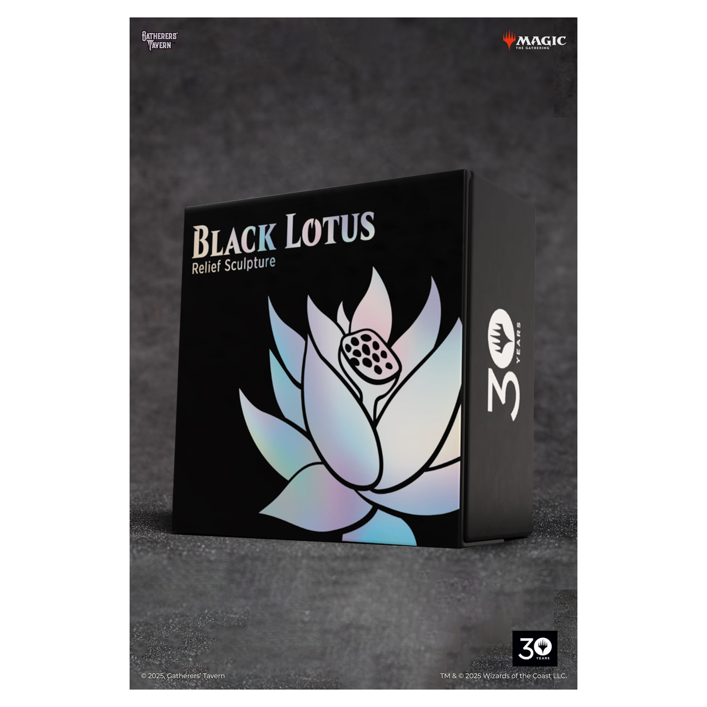 Cold cast porcelain Black Lotus relief sculpture, hand-painted and individually numbered - imagen 3