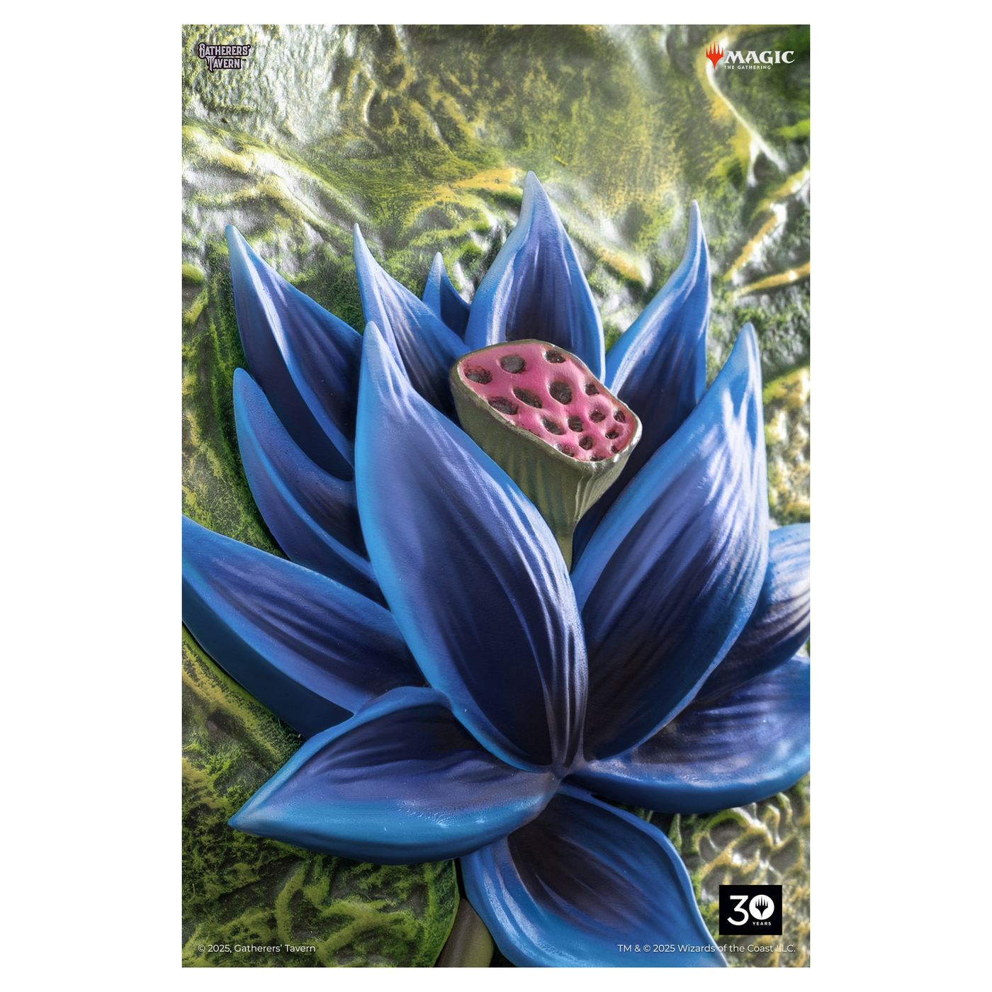 Cold cast porcelain Black Lotus relief sculpture, hand-painted and individually numbered - imagen 4