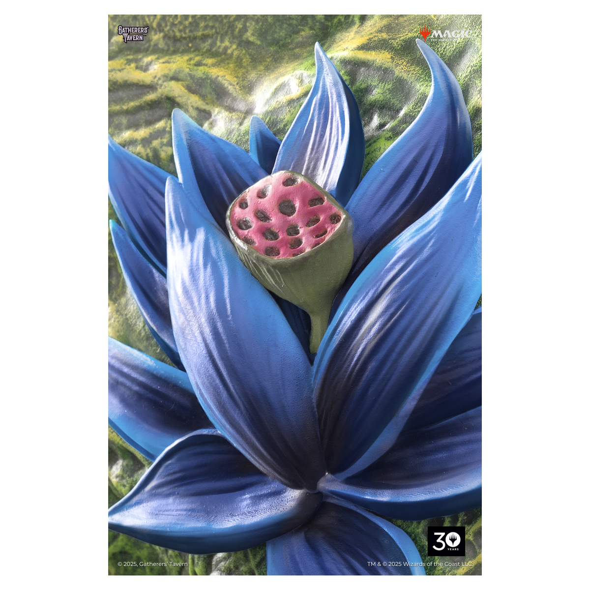 Cold cast porcelain Black Lotus relief sculpture, hand-painted and individually numbered - imagen 5