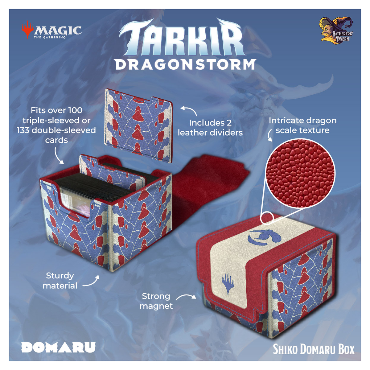 Gatherers' Tavern DOMARU Deck Box in Tarkir: Dragonstorm design with magnetic closure - Shiko - imagen 5