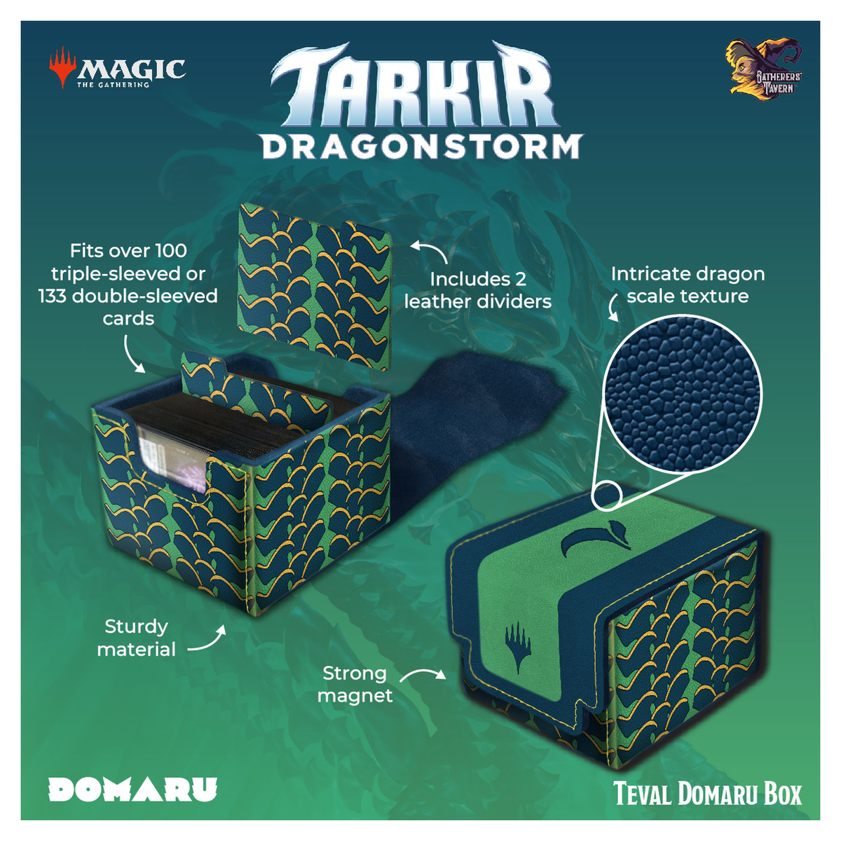 Gatherers' Tavern DOMARU Deck Box in Tarkir: Dragonstorm design with magnetic closure - Teval - imagen 8