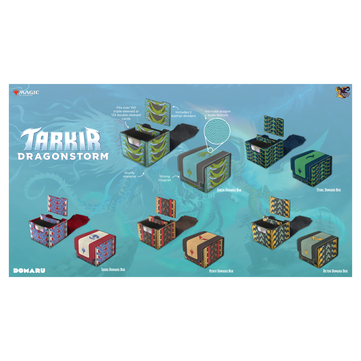 Gatherers' Tavern DOMARU Deck Box in Tarkir: Dragonstorm design with magnetic closure - Neriv - imagen 3