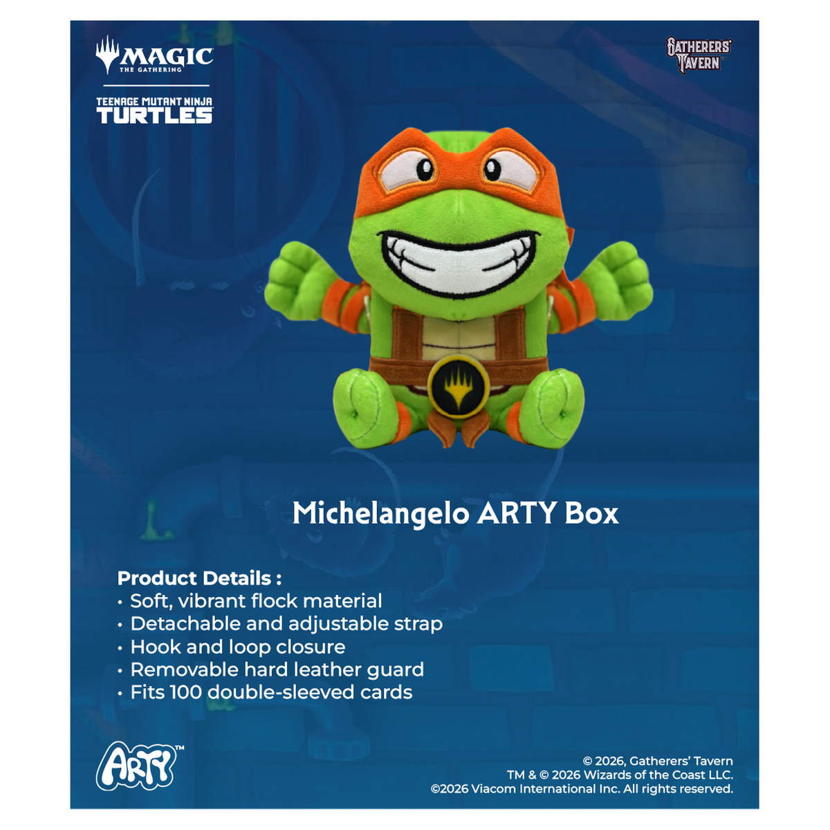 Gatherers' Tavern Magic: The Gathering art deck box with removable protective plastic guard a - TMNT Michelangelo - imagen 27