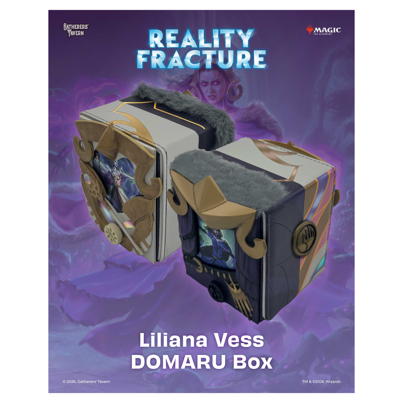 Gatherers' Tavern MTG Reality Fracture DOMARU Finest deck box with sculpted details and character - Liliana Vess - imagen 21