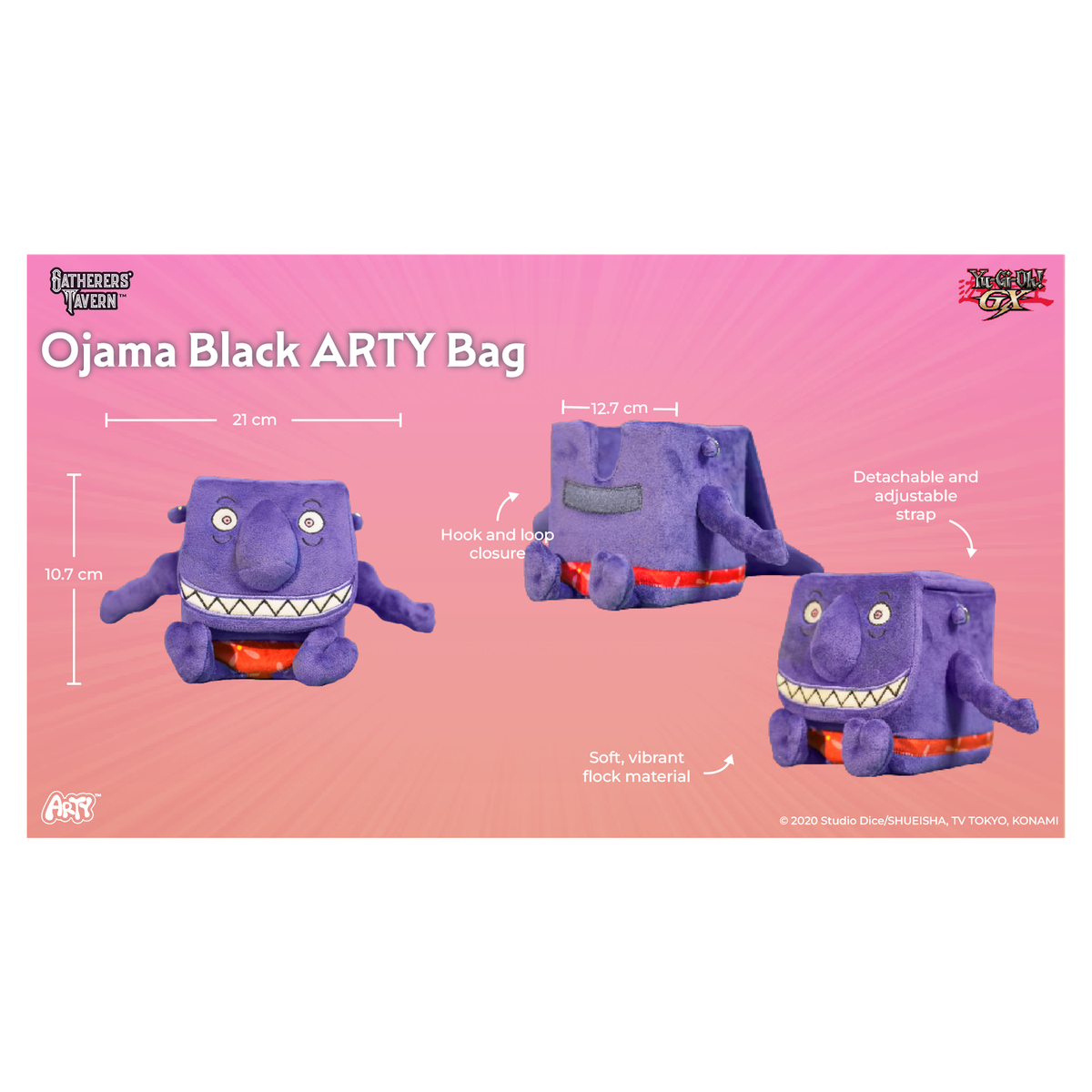 Gatherers' Tavern Yu-Gi-Oh! Ojama ARTY Bag character with magnetic linking hands - Black - imagen 5