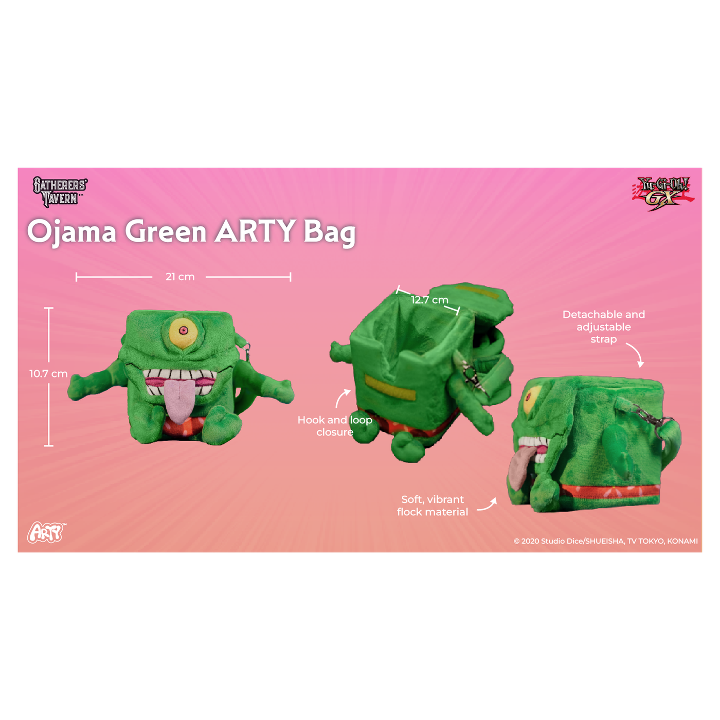 Gatherers' Tavern Yu-Gi-Oh! Ojama ARTY Bag character with magnetic linking hands - Green - imagen 10