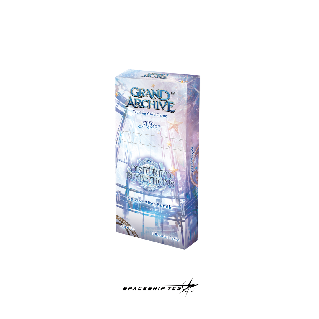 Four booster packs of Grand Archive TCG Distorted Reflections Alter Edition with foil promo card