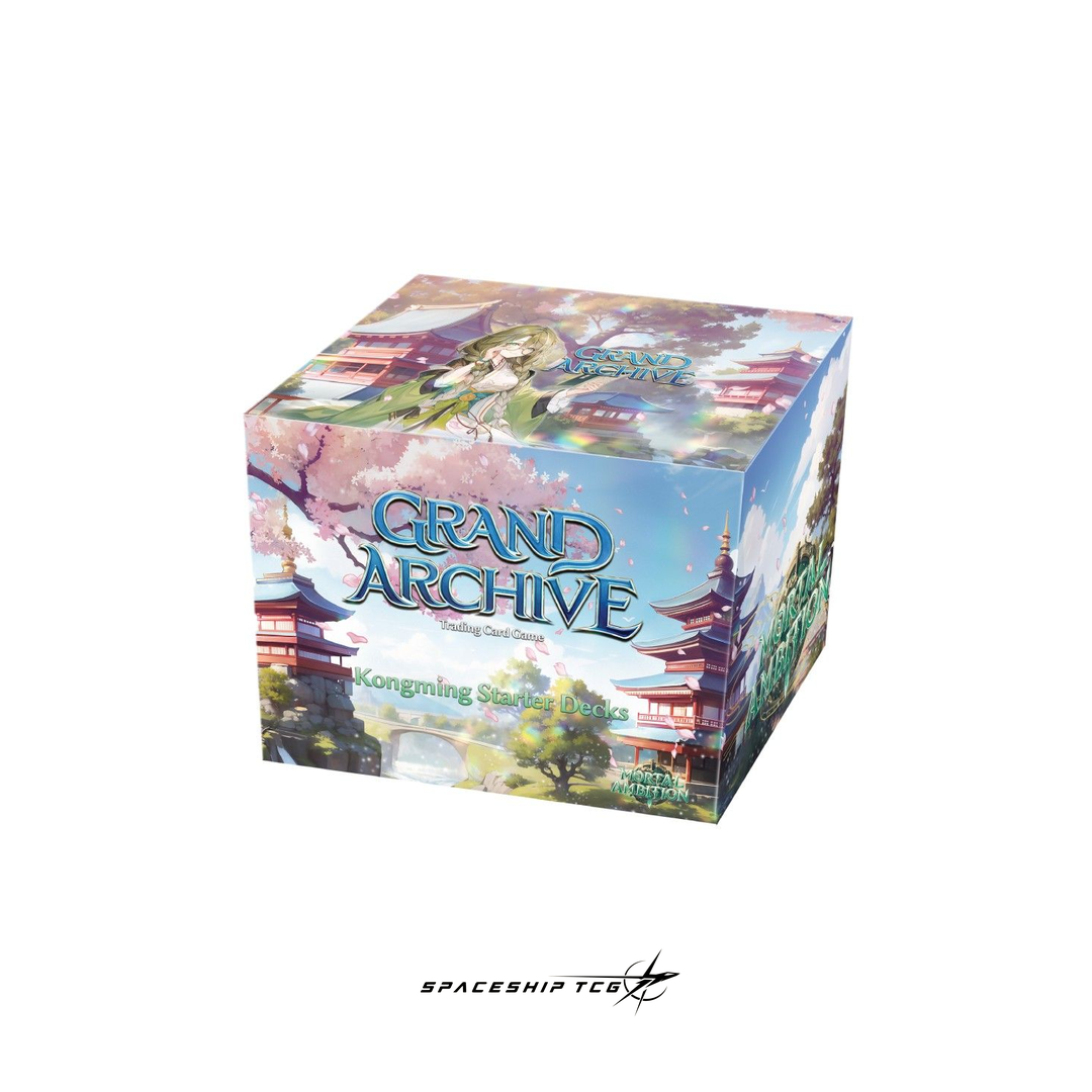 Grand Archive TCG Kongming Starter Deck Display box containing 8 sealed starter decks with Mage and Warrior themes - imagen 2