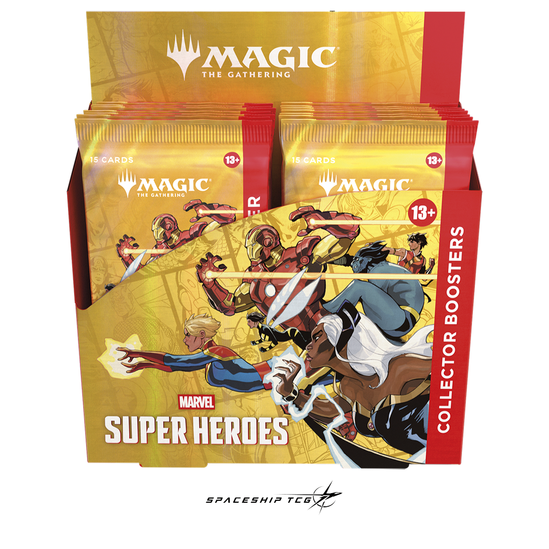 MTG Marvel Super Heroes Collector Booster Display with 12 premium packs - English Edition factory sealed - Contents
