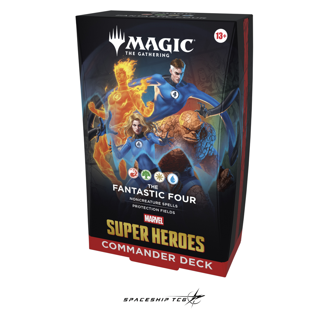 MTG Marvel Super Heroes Commander Deck Display with 4 complete 100-card decks - English Edition factory sealed - Alternative Angle
