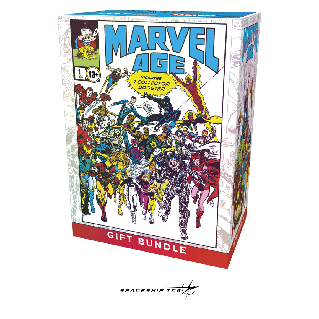 Magic The Gathering Marvel Super Heroes Gift Bundle English Edition premium collector package with Play Boosters full-art lands and Marvel accessories - Contents