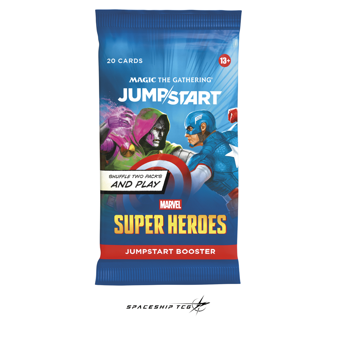 Magic The Gathering Marvel Super Heroes Jumpstart Booster Display English Edition with 24 ready-to-play themed packs featuring Marvel heroes - Detail View