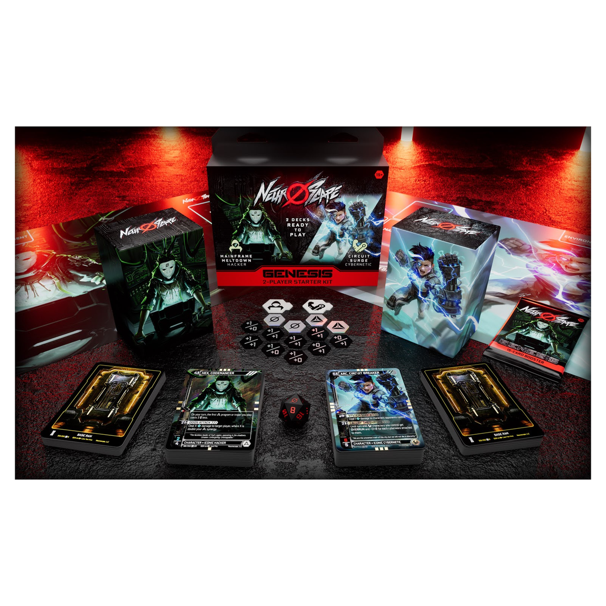 Sealed Neuroscape TCG Genesis Unlimited 2-Player Starter Kit box, English edition, with Hacker and Cybernetic starter decks