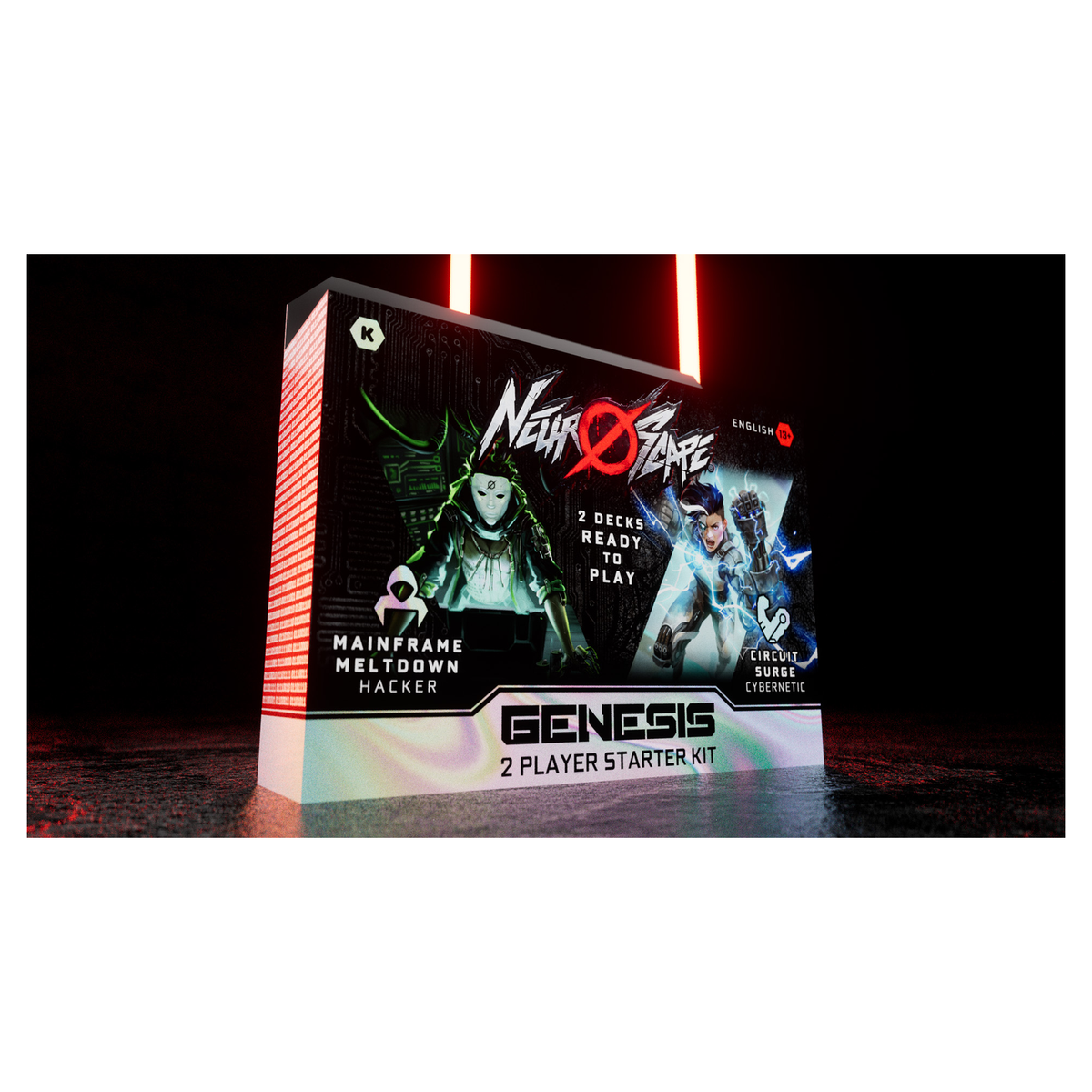 Sealed Neuroscape TCG Genesis Unlimited 2-Player Starter Kit box, English edition, with Hacker and Cybernetic star - imagen 2