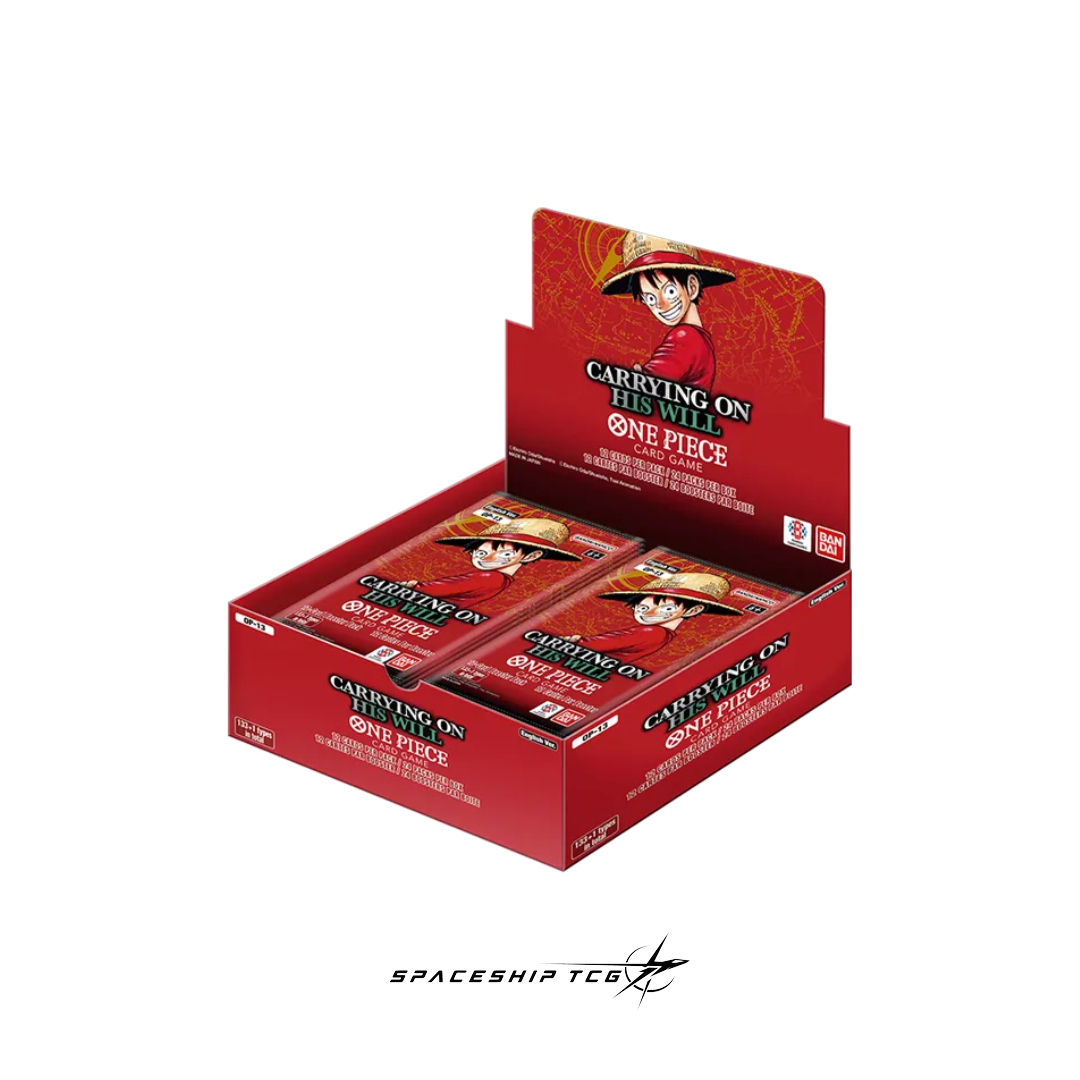 One Piece Card Game OP-13 Carrying On His Will Booster Box containing 24 sealed booster packs with inherited will theme artwork