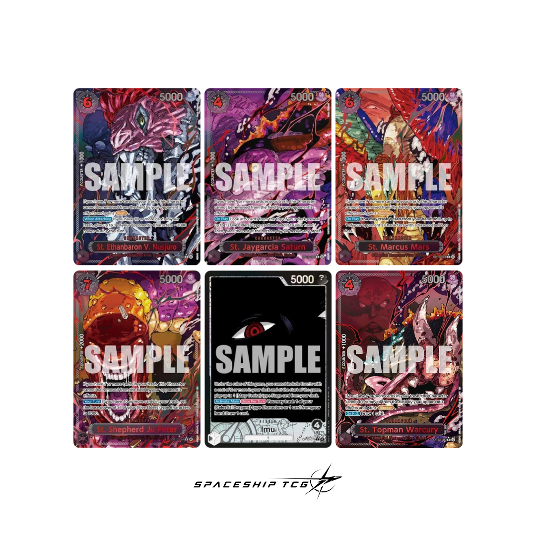 One Piece Card Game OP-13 Carrying On His Will booster pack with 6 randomized cards featuring inherited will theme artwork