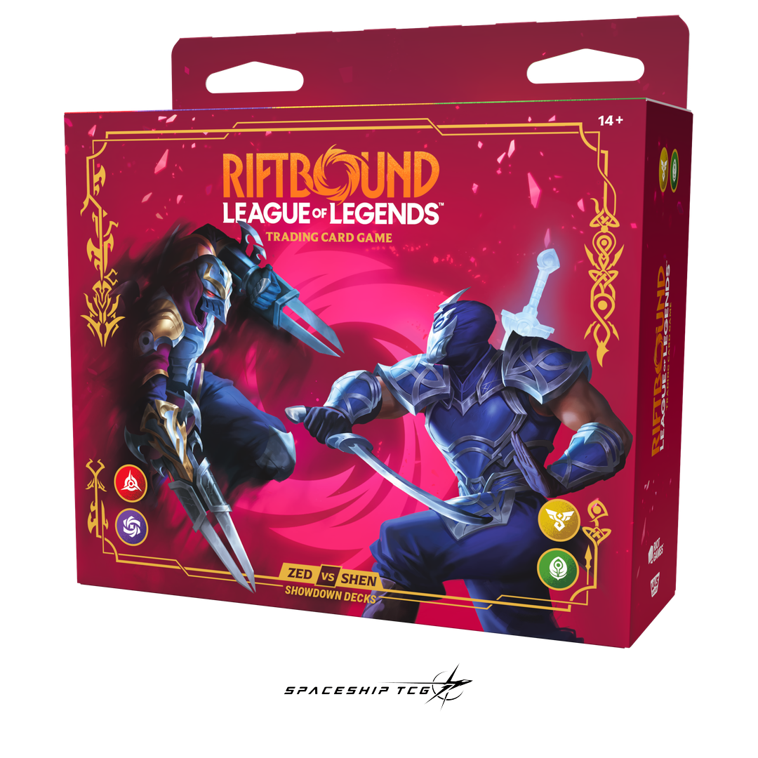 Riftbound League of Legends TCG Vendetta Champion Deck Showdown Zed vs Shen Display - 4 English preconstructed decks - Box Back