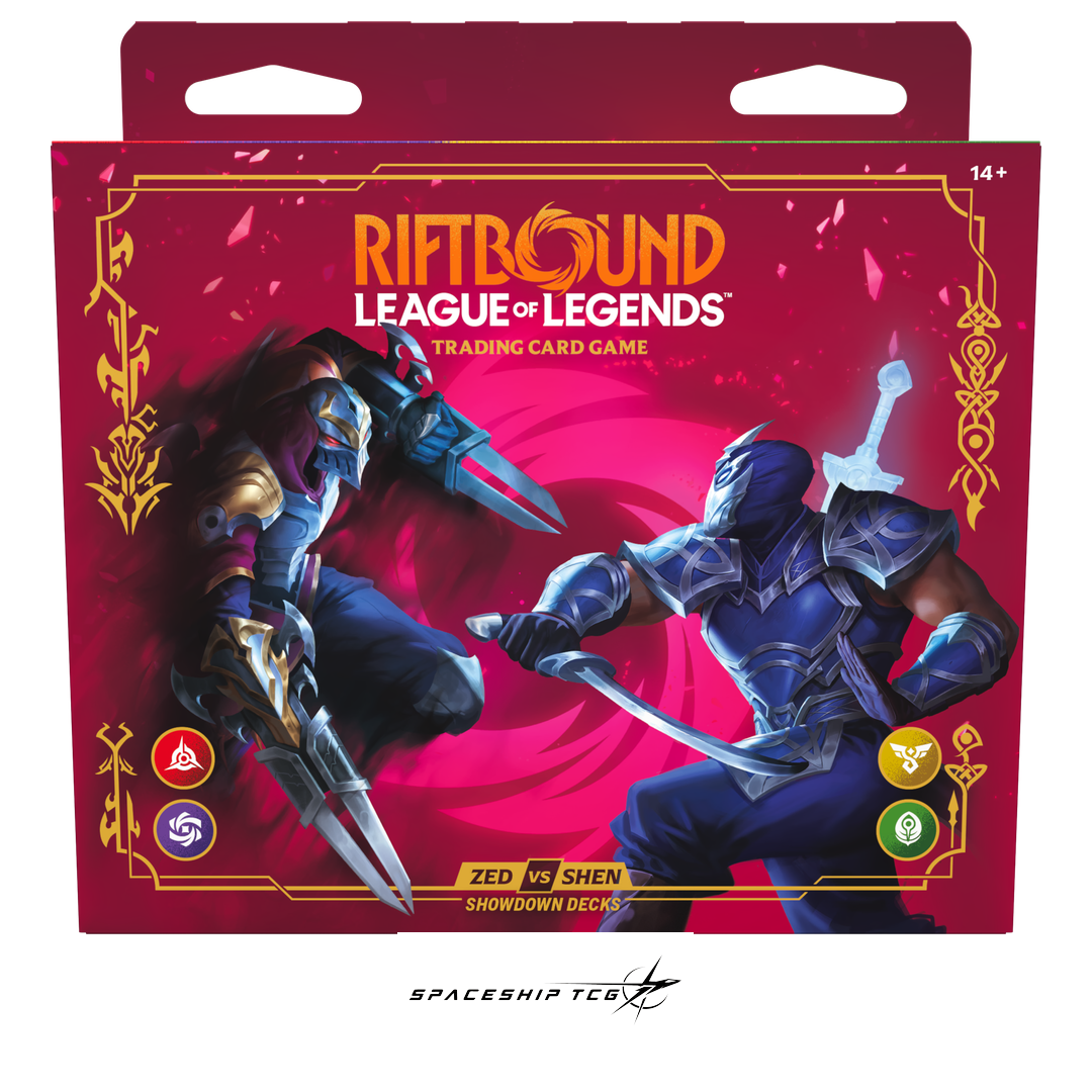 Riftbound League of Legends TCG Vendetta Champion Deck Showdown Zed vs Shen Display - 4 English preconstructed decks - Contents