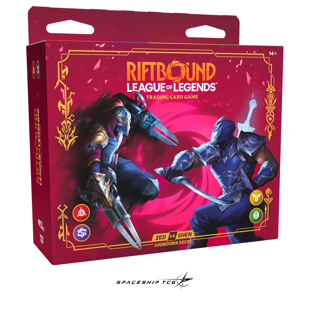 Riftbound League of Legends TCG Vendetta Champion Deck Showdown Zed vs Shen Display - 4 English preconstructed decks - Detail View