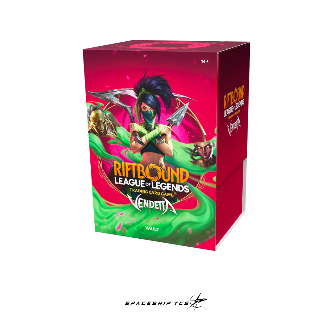 Riftbound League of Legends TCG Vendetta Vault - English bundle with 6 boosters and storage box - Box Front
