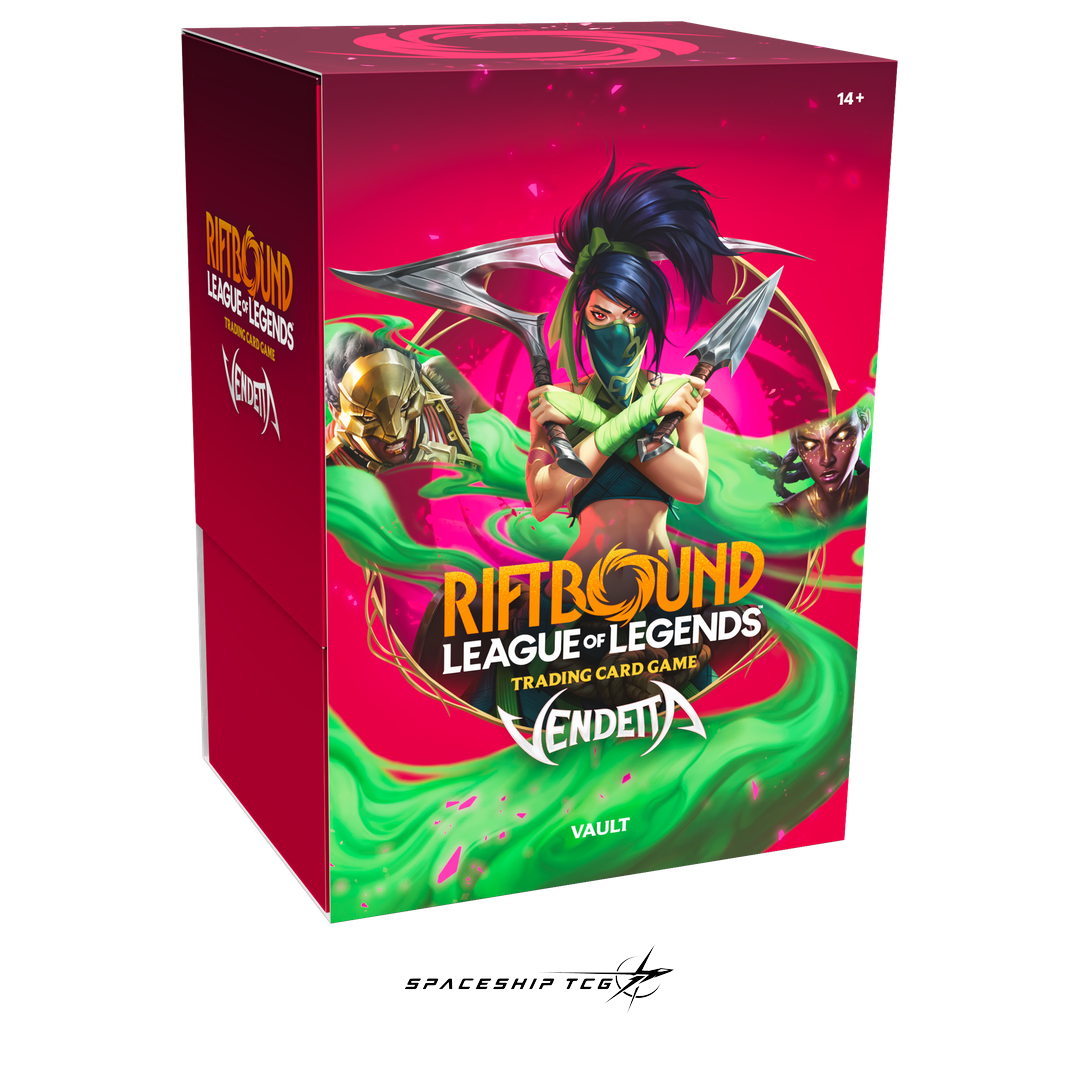 Riftbound League of Legends TCG Vendetta Vault - English bundle with 6 boosters and storage box - Contents