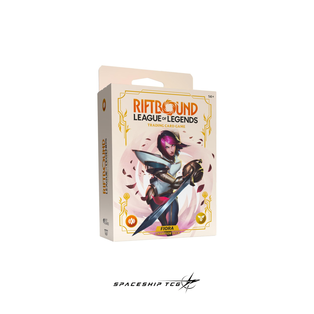 Riftbound League of Legends Spiritforged Fiora Champion Deck preconstructed 56 cards English edition factory sealed Spaceship TCG Spain