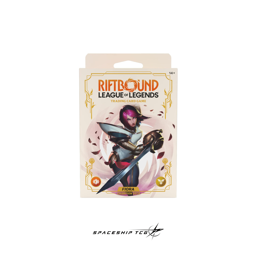 Riftbound League of Legends Spiritforged Fiora Champion Deck preconstructed 56 cards English edition factory sealed Spaceship TCG Spain