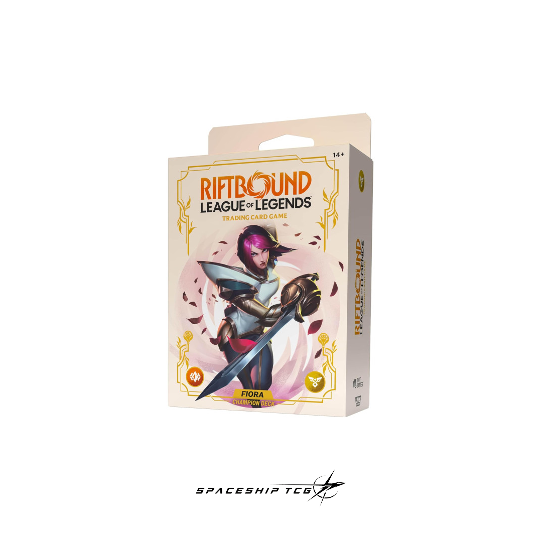 Riftbound League of Legends Spiritforged Fiora Champion Deck preconstructed 56 cards English edition factory sealed Spaceship TCG Spain