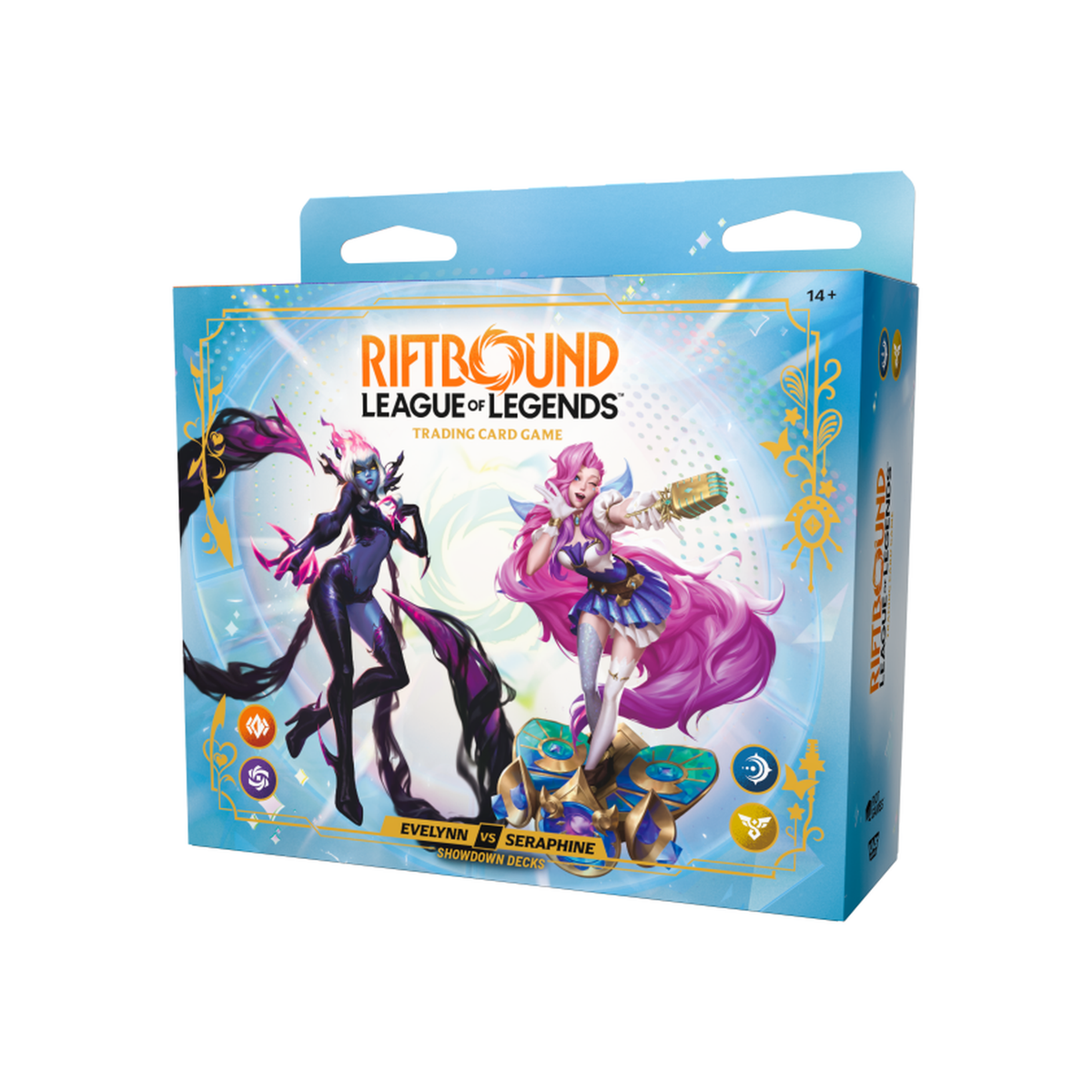 Riftbound: League of Legends TCG Radiance Showdown Deck Display (4 Decks) - sealed Evelynn & Seraphine box, English edition