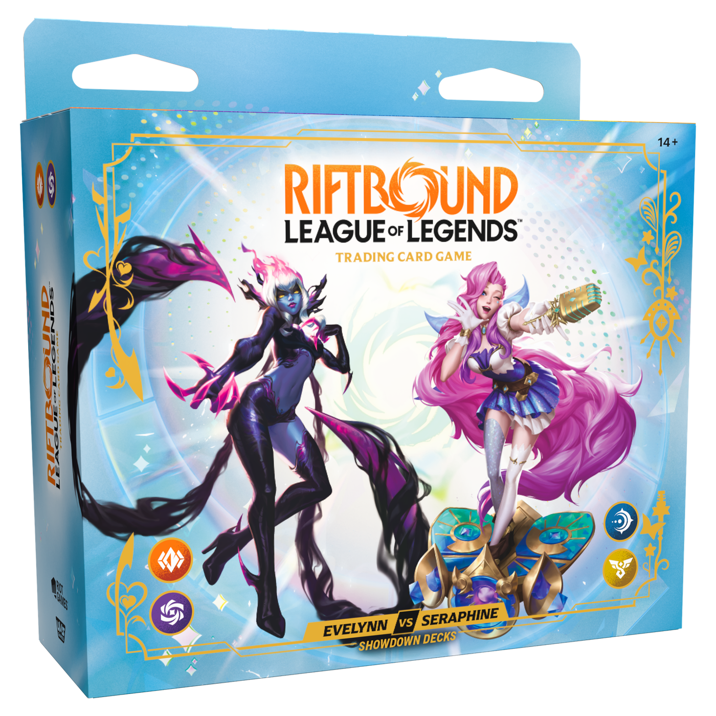Riftbound: League of Legends TCG Radiance Showdown Deck Display (4 Decks) - sealed Evelynn & Seraphine box, English edition -