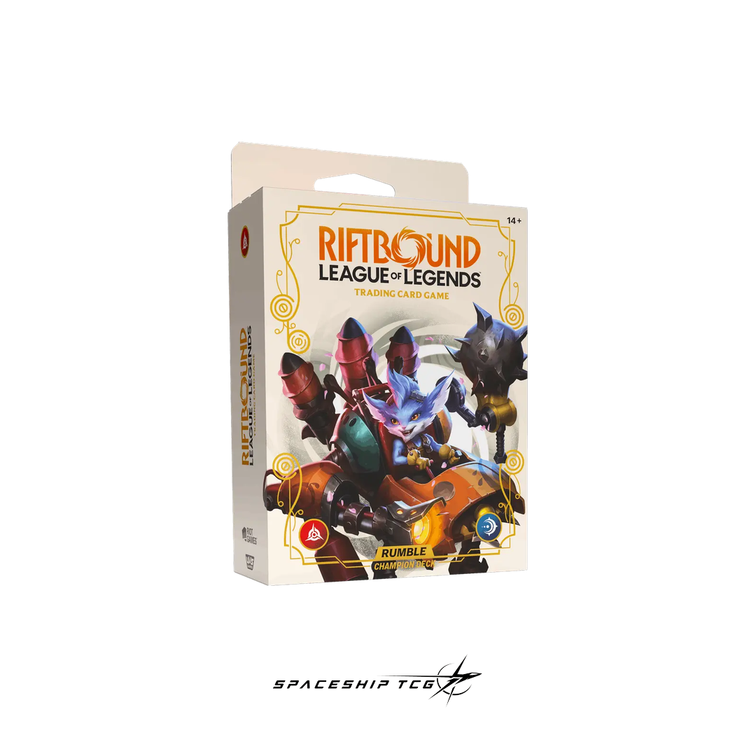 Riftbound League of Legends Spiritforged Rumble Champion Deck preconstructed 56 cards Mech tribal English edition factory sealed Spaceship TCG Spain