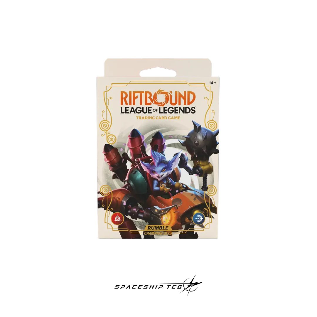 Riftbound League of Legends Spiritforged Rumble Champion Deck preconstructed 56 cards Mech tribal English edition factory sealed Spaceship TCG Spain