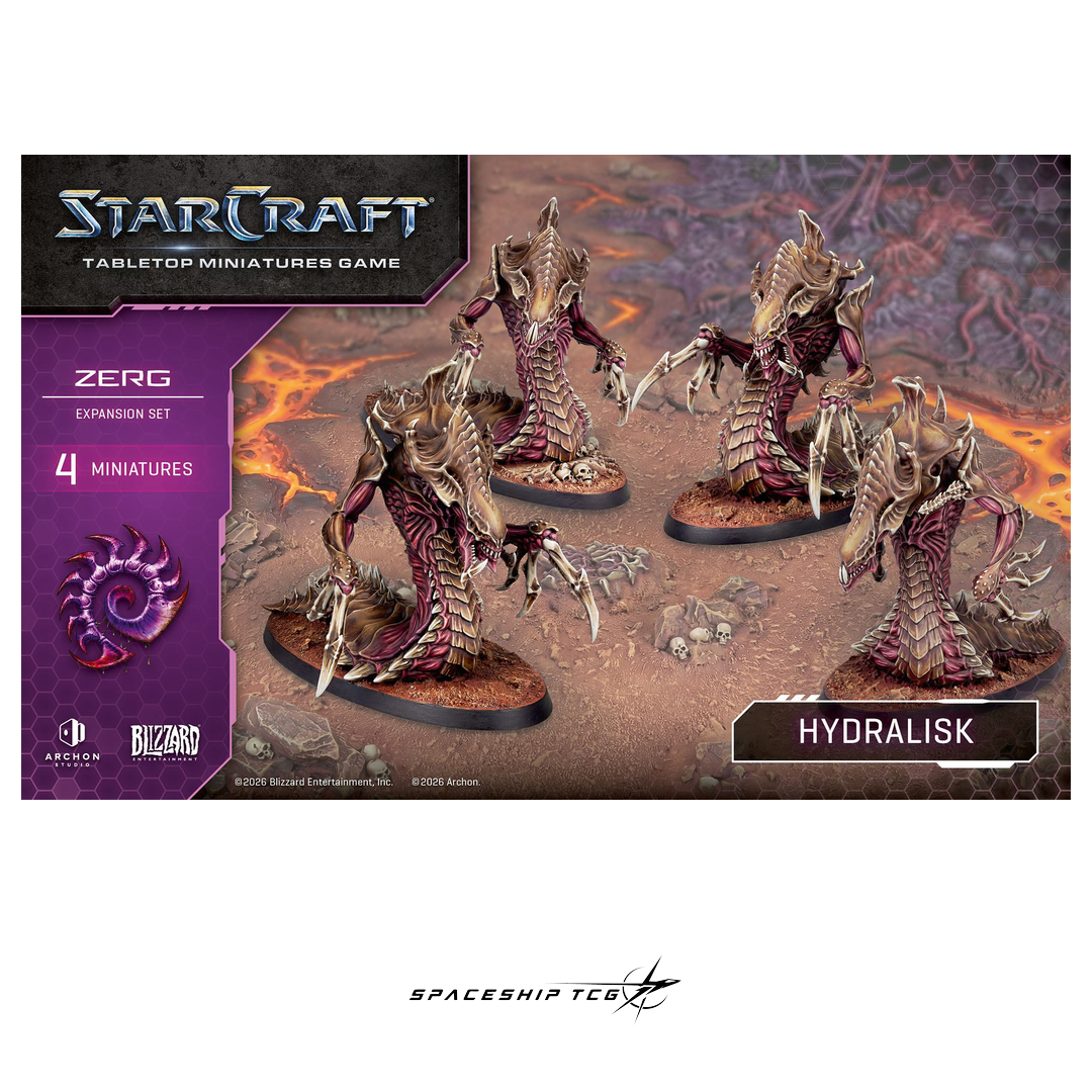 Starcraft TMG Zerg Expansion Set Hydralisk - 4 miniatures with bases and cards - View 6 - Spaceship TCG Spain