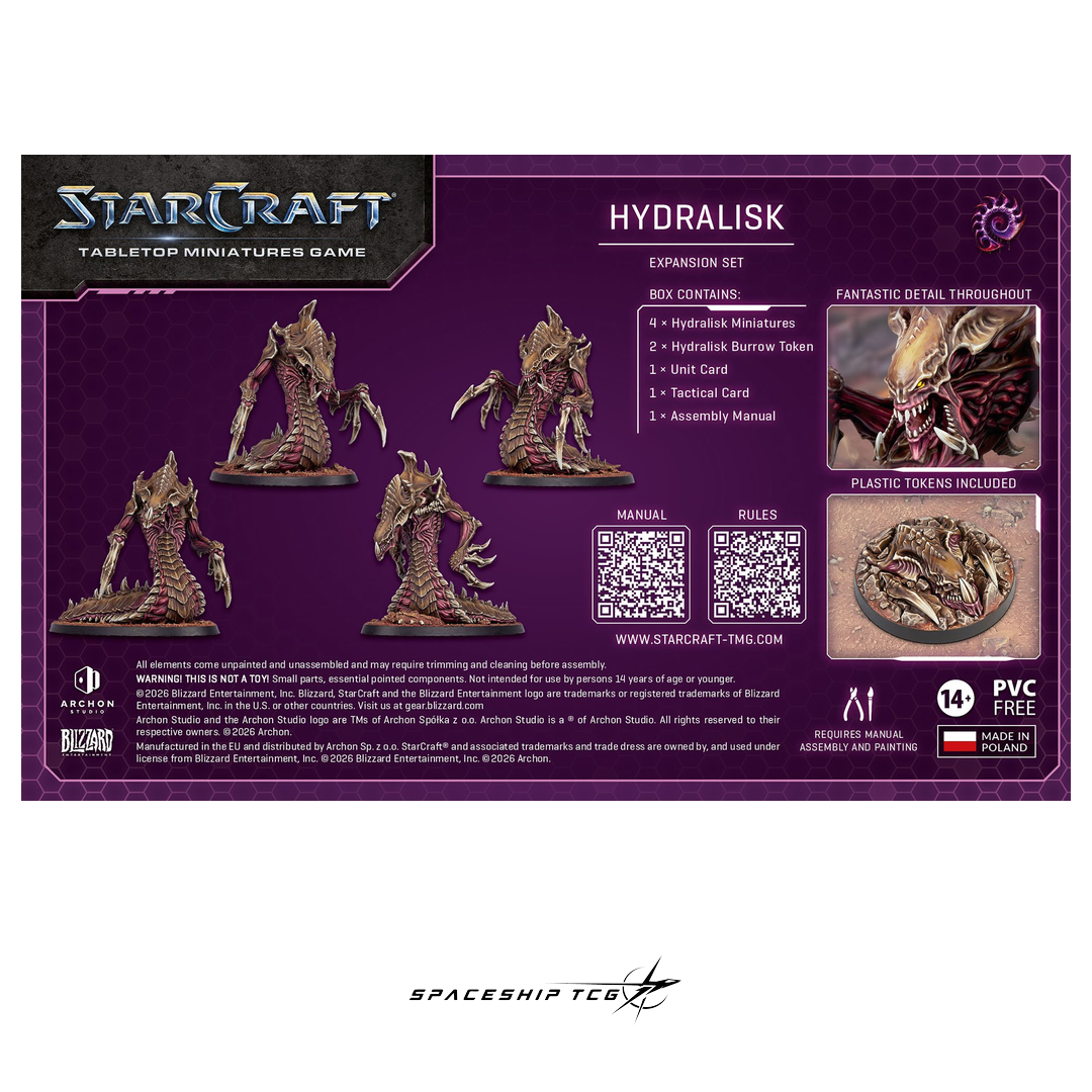 Starcraft TMG Zerg Expansion Set Hydralisk - 4 miniatures with bases and cards - View 7 - Spaceship TCG Spain