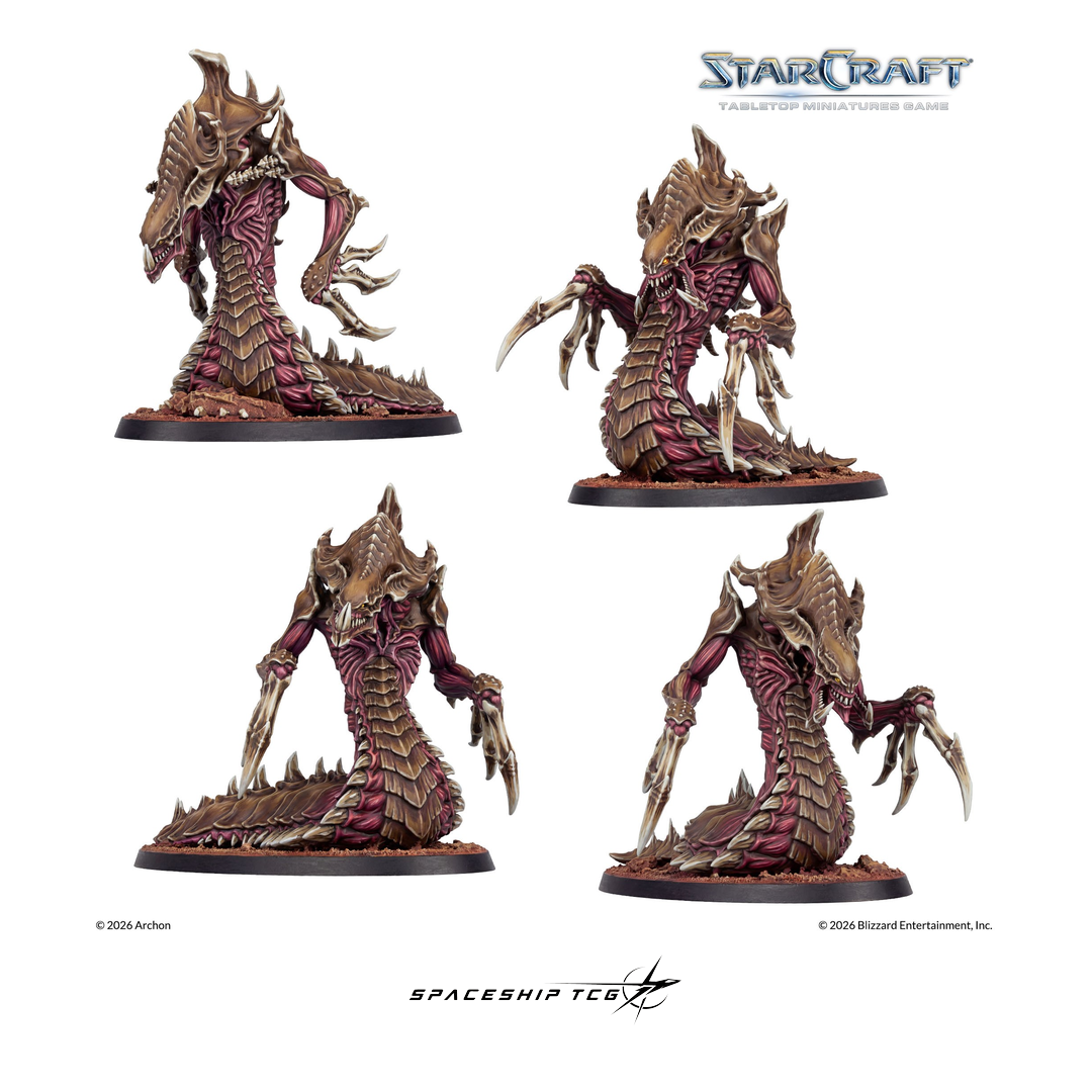 Starcraft TMG Zerg Expansion Set Hydralisk - 4 miniatures with bases and cards - View 8 - Spaceship TCG Spain